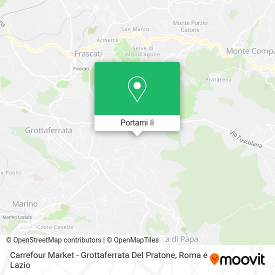 Mappa Carrefour Market - Grottaferrata Del Pratone
