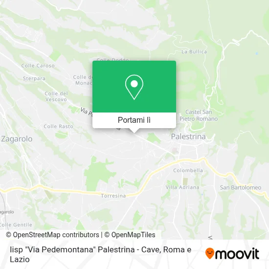 Mappa Iisp "Via Pedemontana" Palestrina - Cave