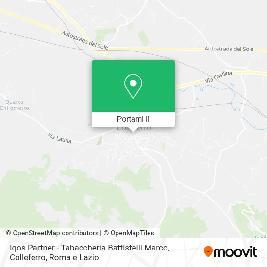 Mappa Iqos Partner - Tabaccheria Battistelli Marco, Colleferro