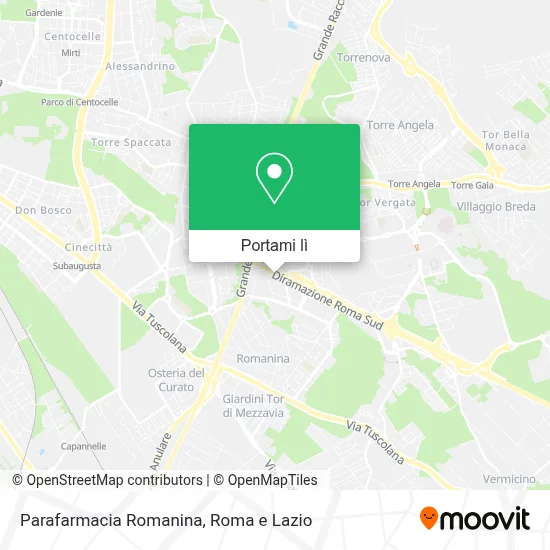 Mappa Parafarmacia Romanina