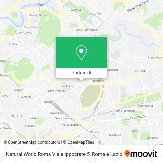 Mappa Natural World Roma Viale Ippocrate 5