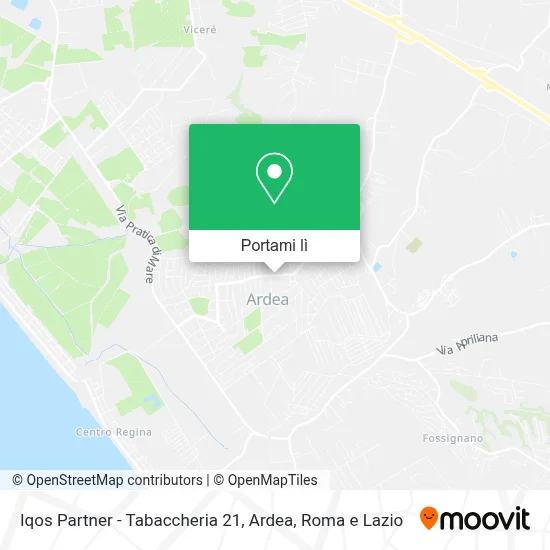 Mappa Iqos Partner - Tabaccheria 21, Ardea