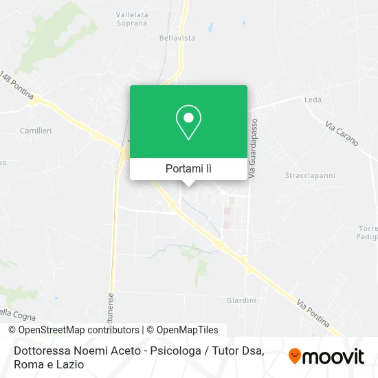 Mappa Dottoressa Noemi Aceto - Psicologa / Tutor Dsa