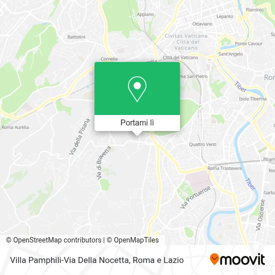 Mappa Villa Pamphili-Via Della Nocetta