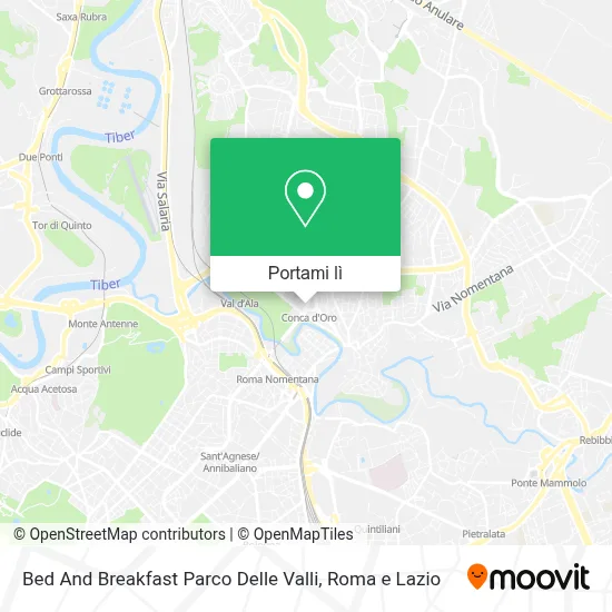 Mappa Bed And Breakfast Parco Delle Valli