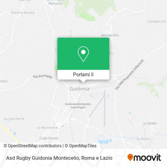 Mappa Asd Rugby Guidonia Montecelio