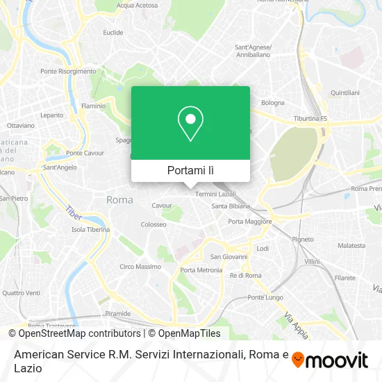 Mappa American Service R.M. Servizi Internazionali