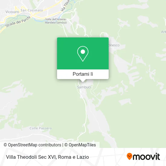 Mappa Villa Theodoli Sec XVI