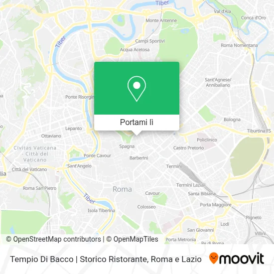 Mappa Tempio Di Bacco | Storico Ristorante
