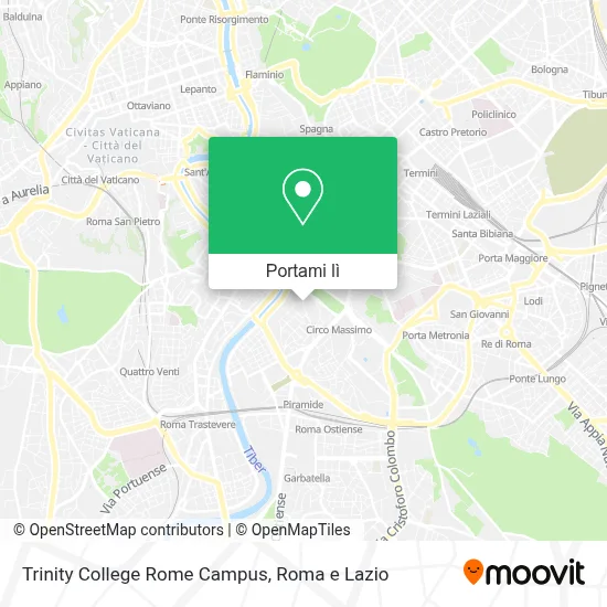 Mappa Trinity College Rome Campus