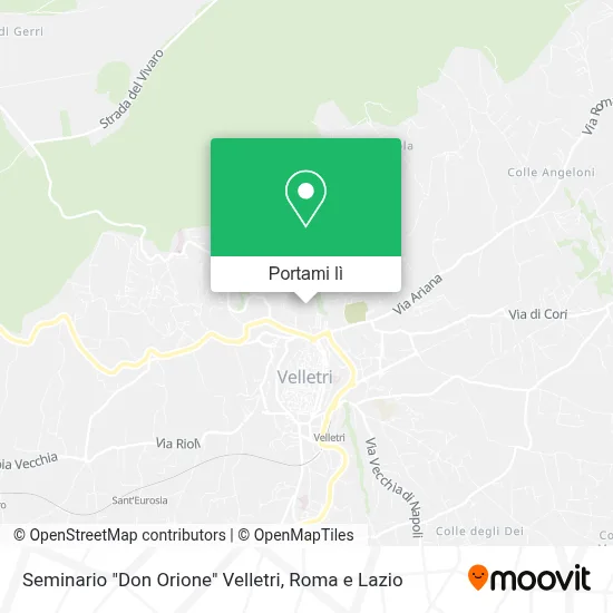 Mappa Seminario "Don Orione" Velletri