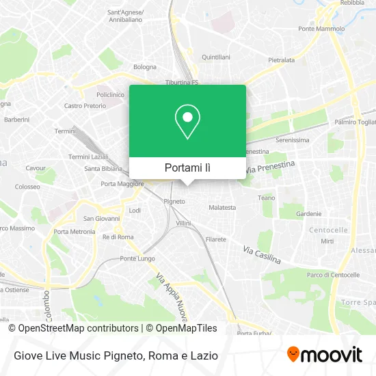 Mappa Giove Live Music Pigneto