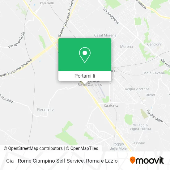 Mappa Cia - Rome Ciampino Self Service