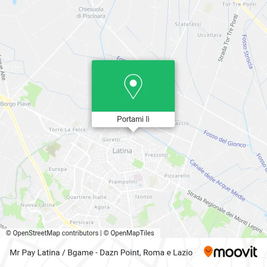 Mappa Mr Pay Latina / Bgame - Dazn Point