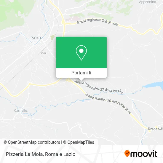 Mappa Pizzeria La Mola