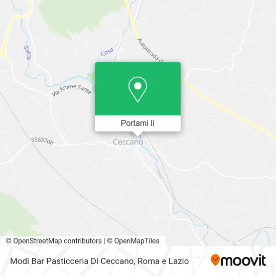 Mappa Modì Bar Pasticceria Di Ceccano