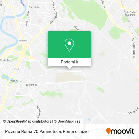 Mappa Pizzeria Roma 70 Paninoteca