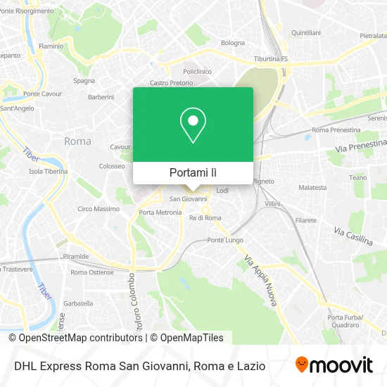 Mappa DHL Express Roma San Giovanni