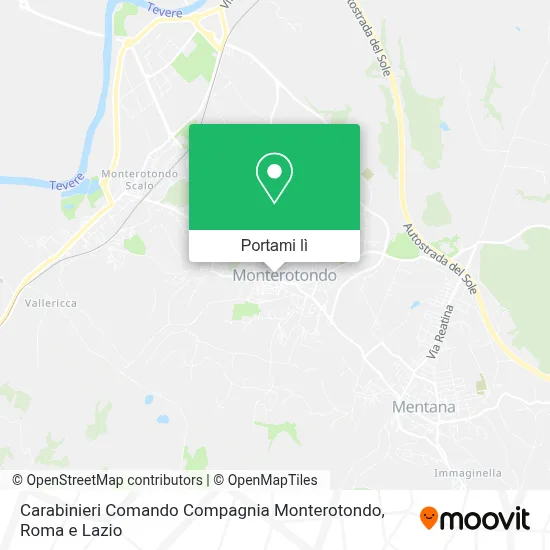 Mappa Carabinieri Comando Compagnia Monterotondo