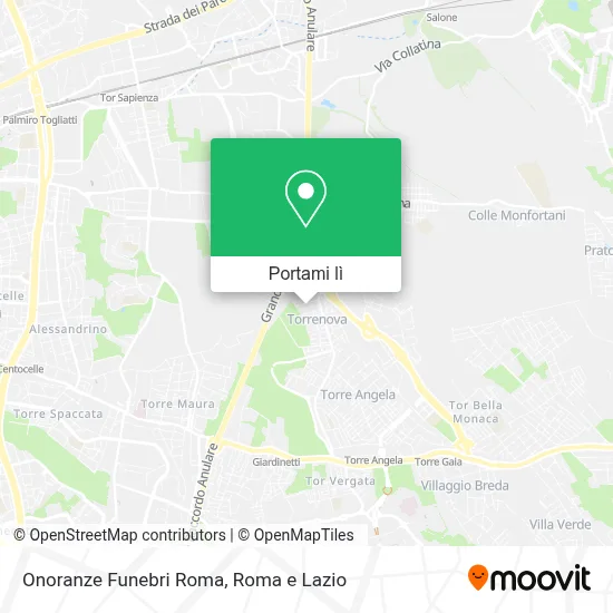 Mappa Onoranze Funebri Roma
