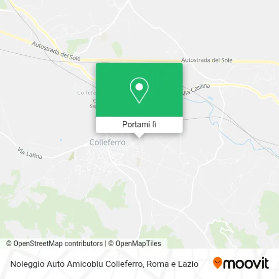 Mappa Noleggio Auto Amicoblu Colleferro