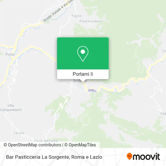 Mappa Bar Pasticceria La Sorgente