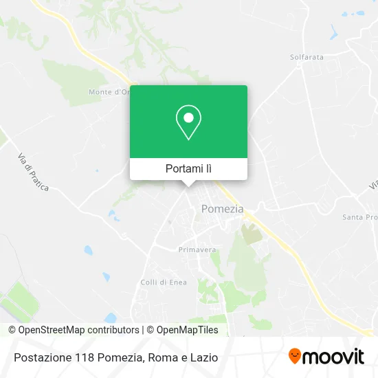 Mappa Postazione 118 Pomezia