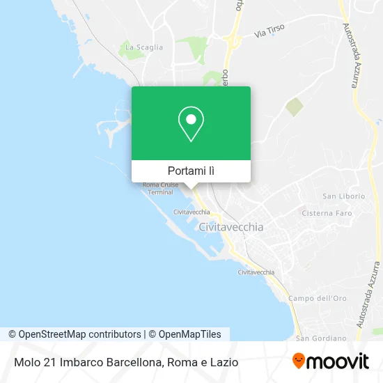 Mappa Molo 21 Imbarco Barcellona