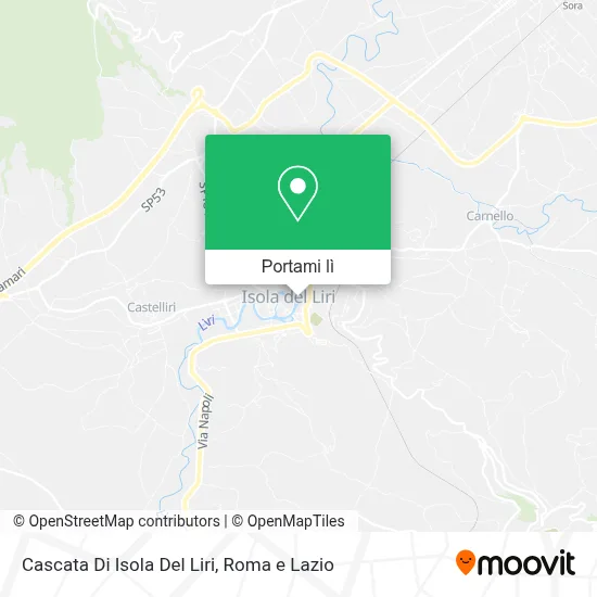 Mappa Cascata Di Isola Del Liri