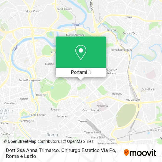 Mappa Dott.Ssa Anna Trimarco. Chirurgo Estetico Via Po