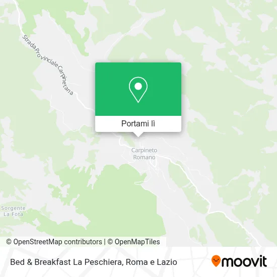 Mappa Bed & Breakfast La Peschiera