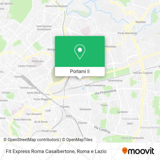 Mappa Fit Express Roma Casalbertone