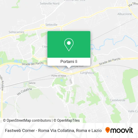Mappa Fastweb Corner - Roma Via Collatina