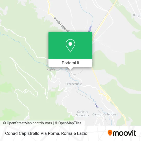 Mappa Conad Capistrello Via Roma