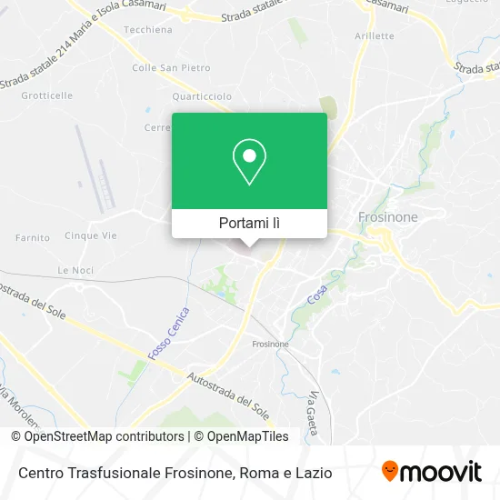 Mappa Centro Trasfusionale Frosinone