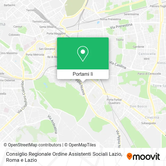 Mappa Consiglio Regionale Ordine Assistenti Sociali Lazio