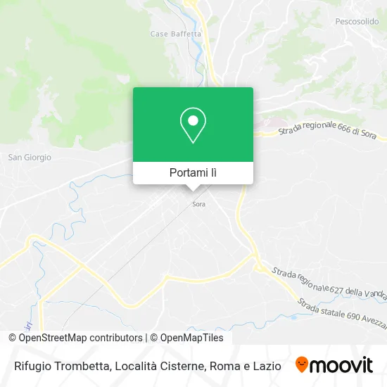 Mappa Rifugio Trombetta, Località Cisterne