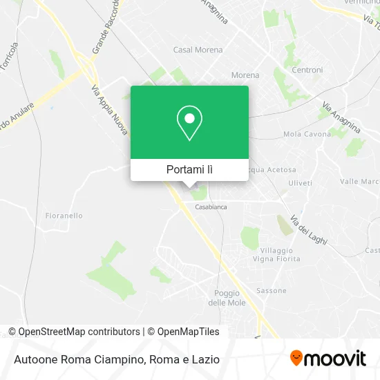 Mappa Autoone Roma Ciampino