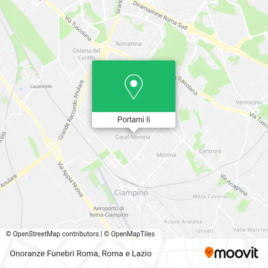 Mappa Onoranze Funebri Roma