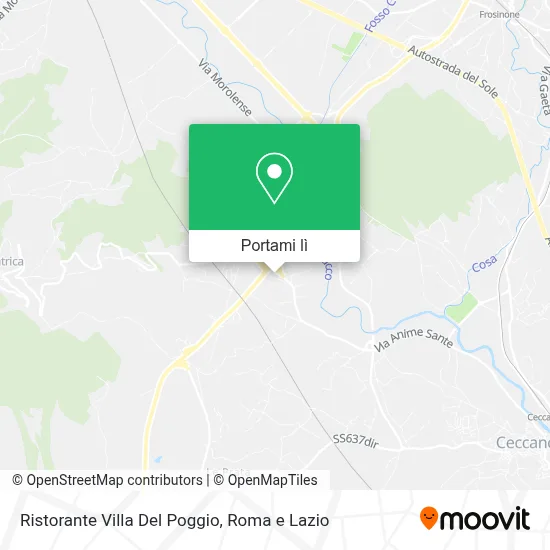 Mappa Ristorante Villa Del Poggio