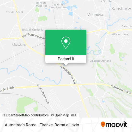 Mappa Autostrada Roma - Firenze