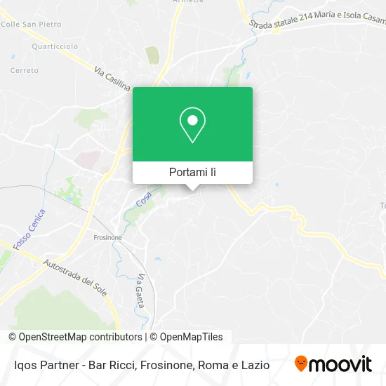 Mappa Iqos Partner - Bar Ricci, Frosinone