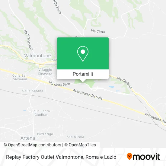 Mappa Replay Factory Outlet Valmontone