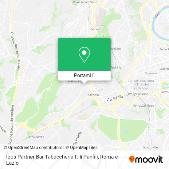 Mappa Iqos Partner Bar Tabaccheria F.lli Panfili