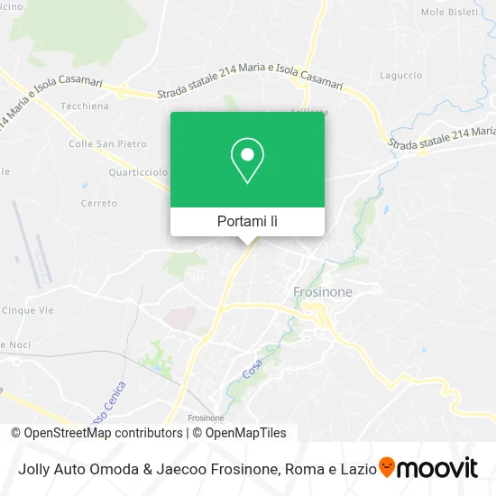 Mappa Jolly Auto Omoda & Jaecoo Frosinone
