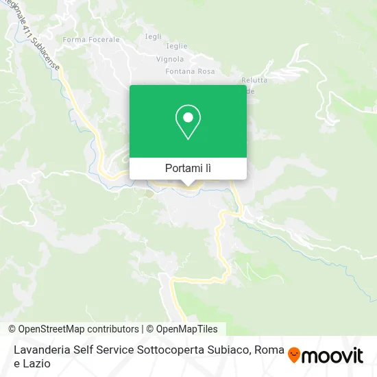 Mappa Lavanderia Self Service Sottocoperta Subiaco