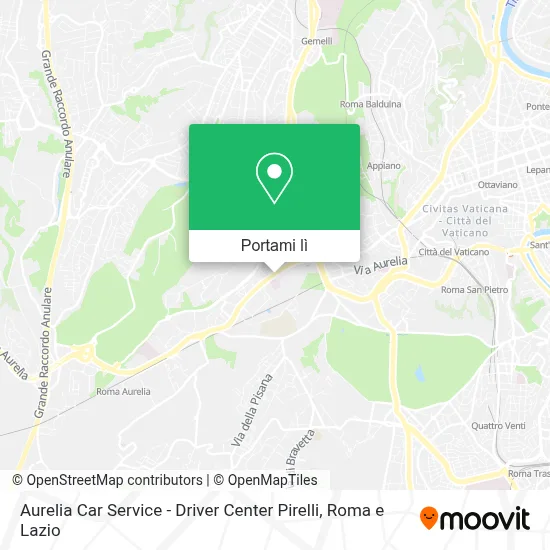 Mappa Aurelia Car Service - Driver Center Pirelli