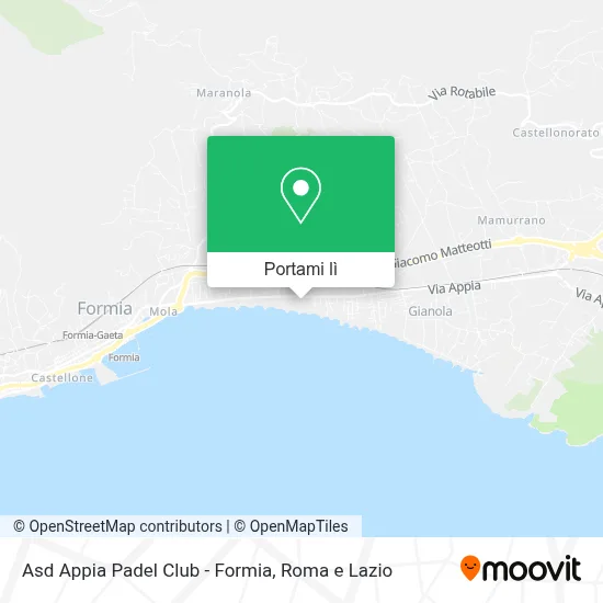 Mappa Asd Appia Padel Club - Formia