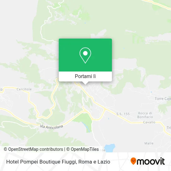 Mappa Hotel Pompei Boutique Fiuggi