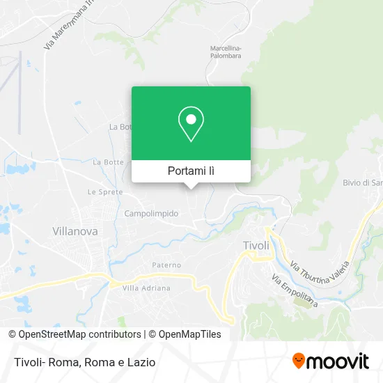 Mappa Tivoli- Roma